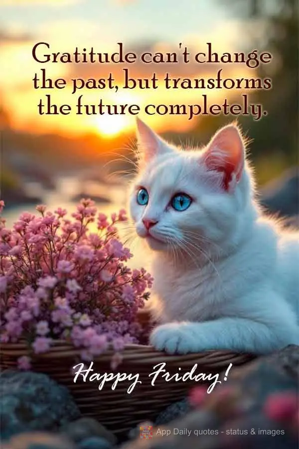 Gratidão não muda o passado, mas transforma completamente o futuro. Feliz Sexta-feira!