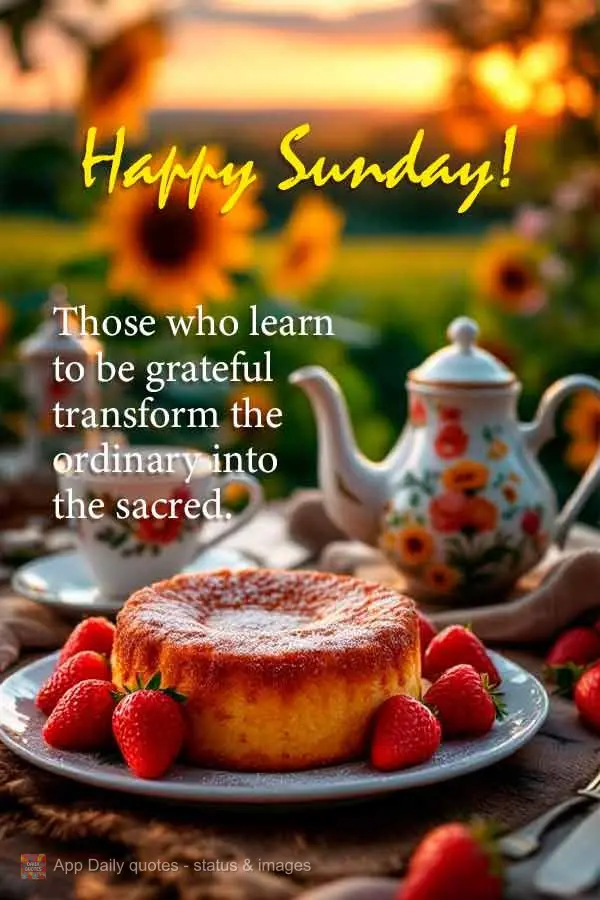Quem aprende a ser grato transforma o ordinário em sagrado. Feliz Domingo!