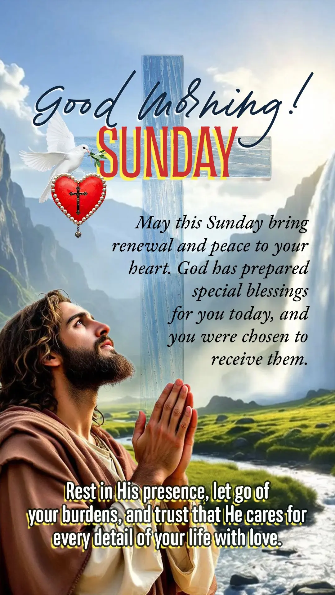 Bom dia! Que este domingo seja um dia de renovação para você. Deus preparou bênçãos especiais para este dia, e você foi escolhido para recebê-las...
