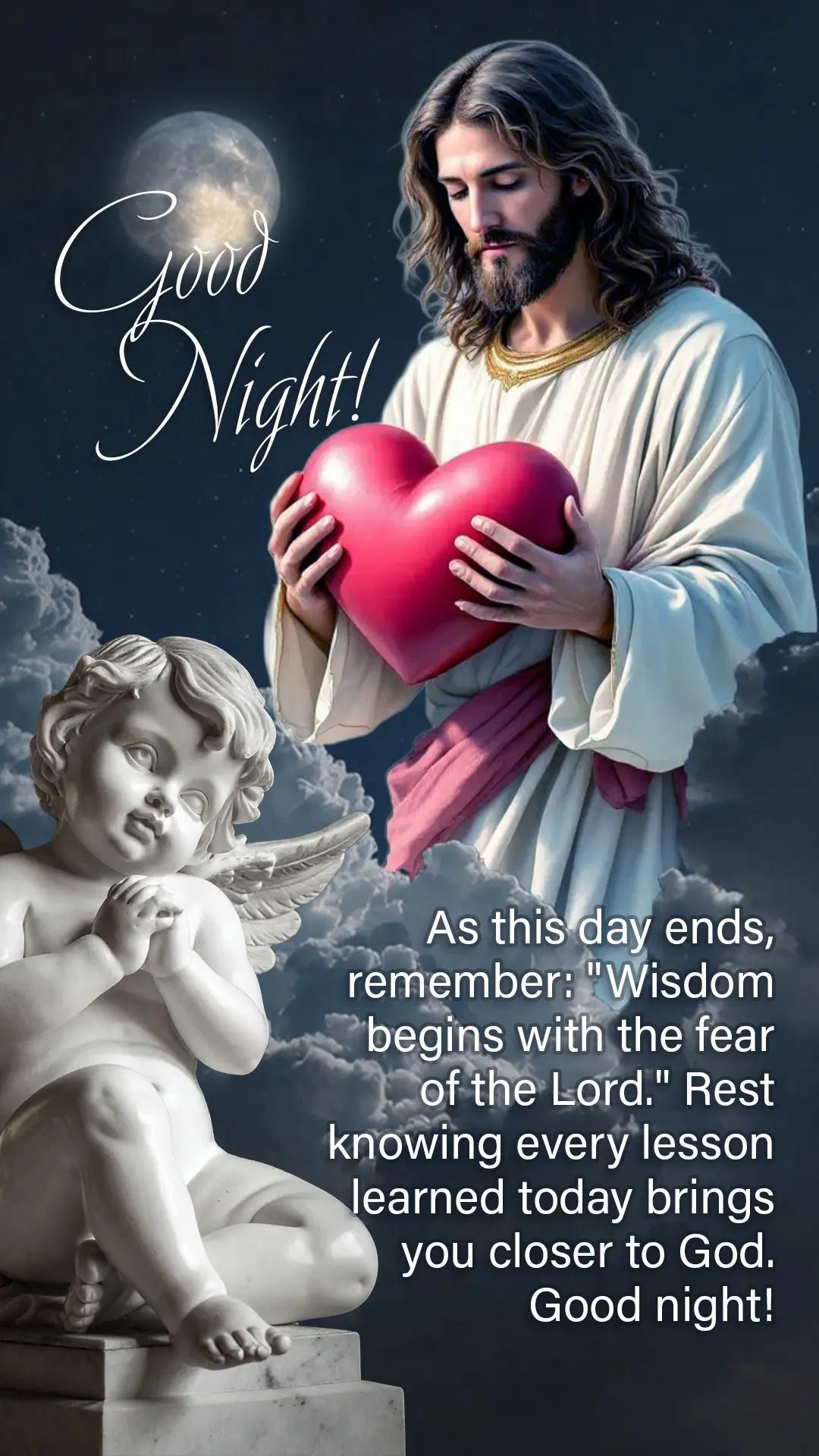 🌙✨ Ao encerrar este dia, lembre-se: *"A sabedoria começa no temor ao Senhor."* Descanse sabendo que cada lição vivida hoje te aproxima mais de De...