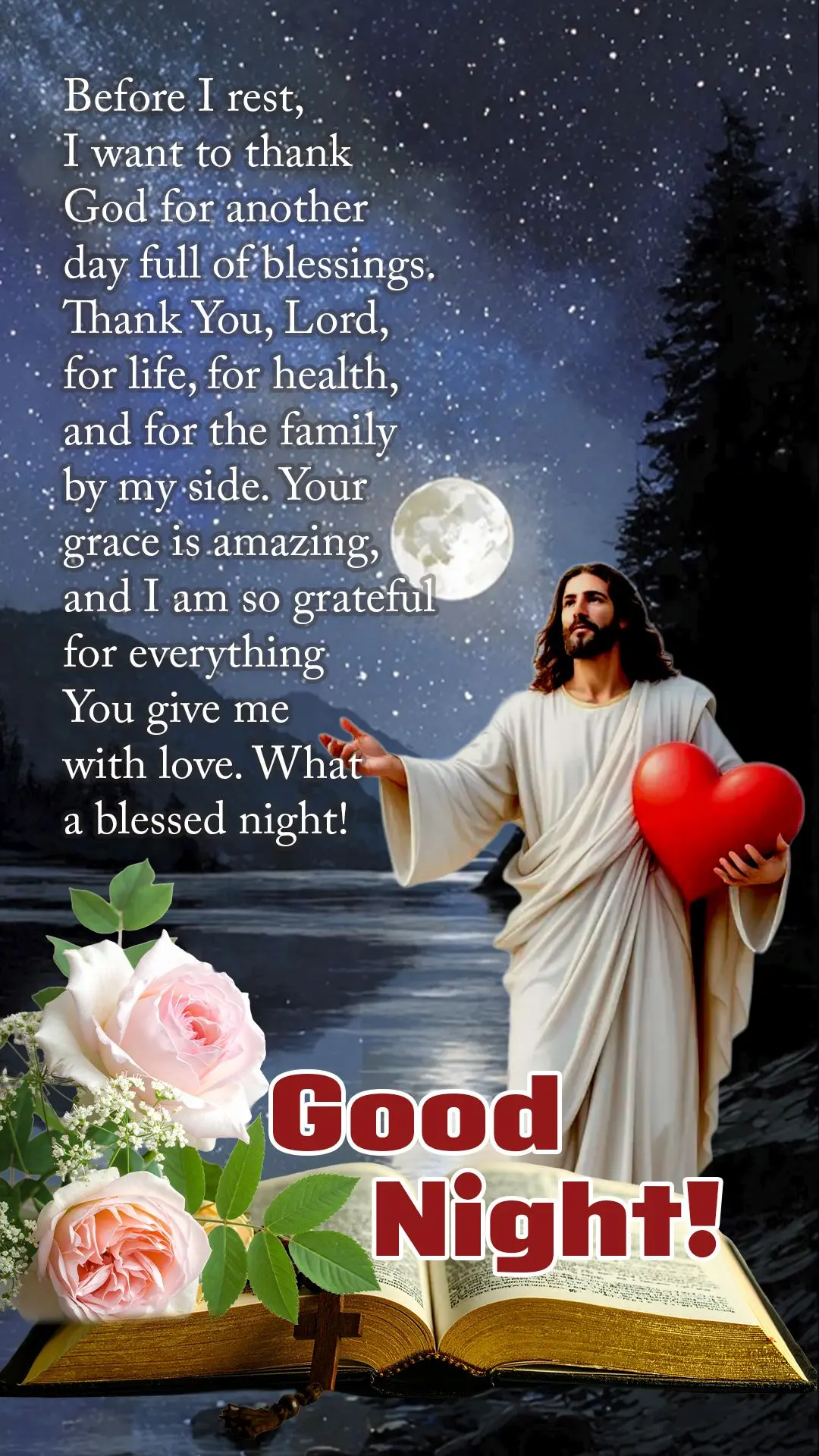 Boa noite! Antes de dormir, quero agradecer a Deus por mais um dia repleto de bênçãos. Obrigado, Senhor, pela vida, pela saúde, pela família ao meu ...