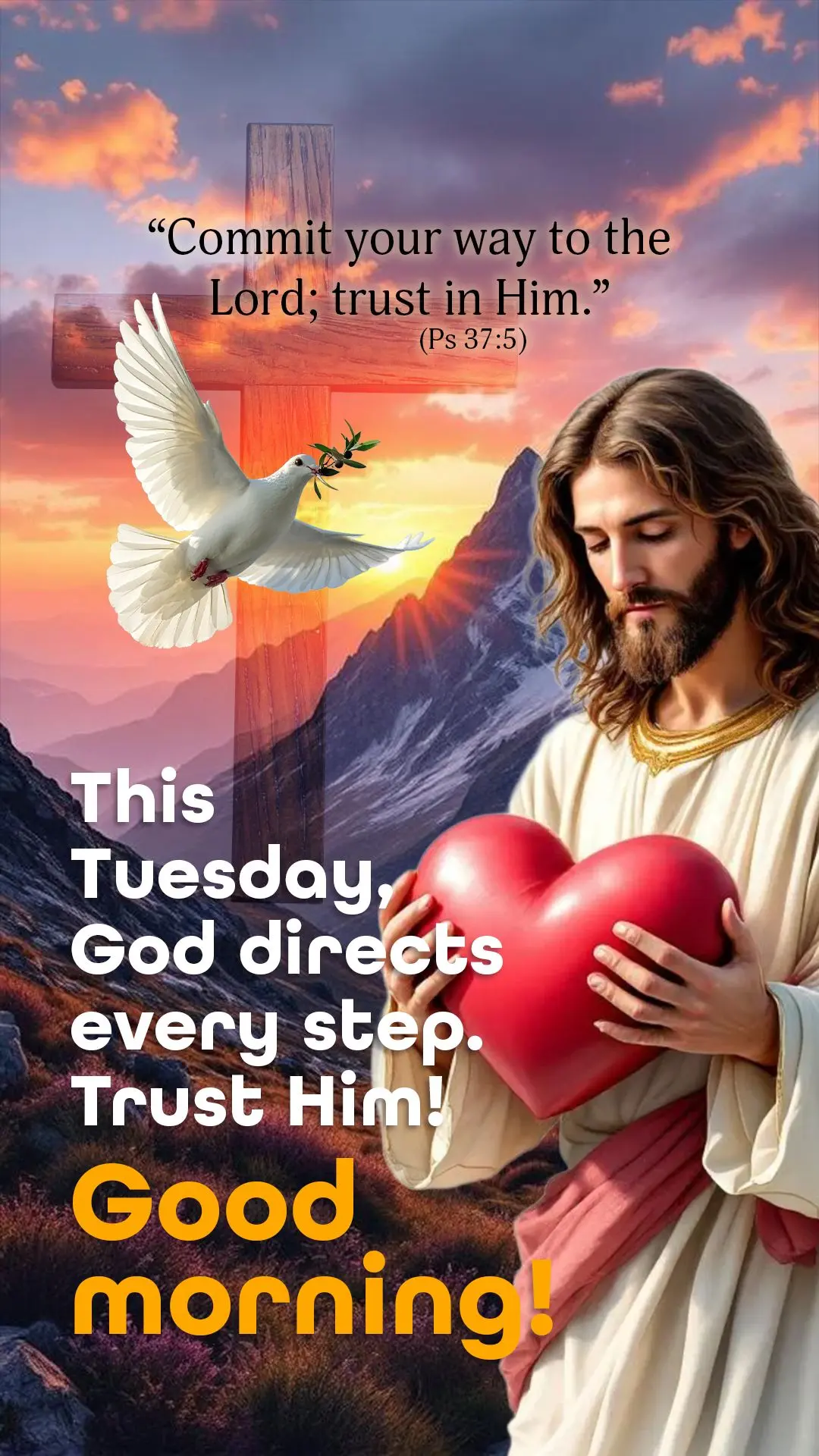 "Entrega o teu caminho ao Senhor; confia nEle." (Sl 37:5) 🌟
Nesta terça, Deus guia cada passo seu. Confie! Bom dia! 🙏