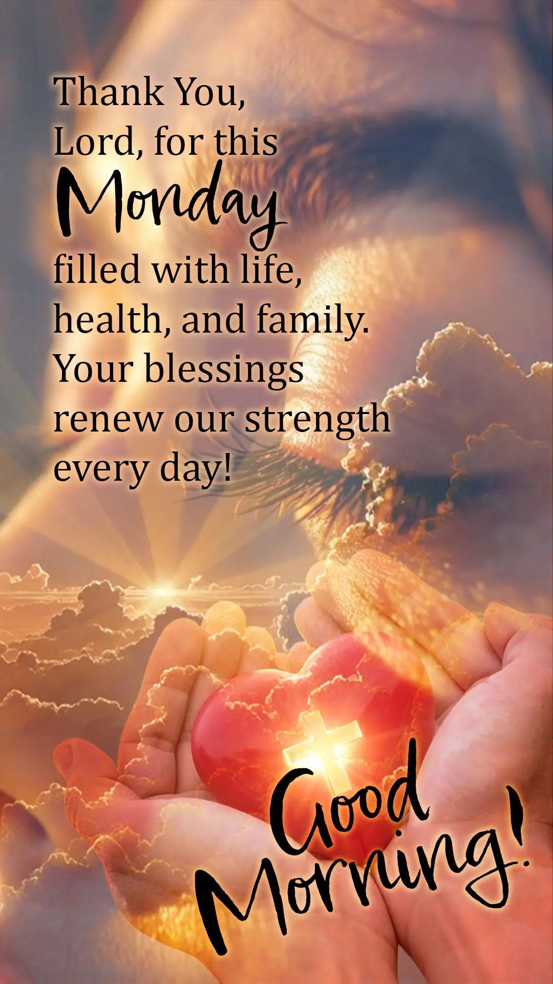Bom dia! Obrigado, Senhor, por mais uma segunda-feira de vida, saúde e família. Suas bênçãos renovam nossas forças a cada manhã! 🙏✨

---