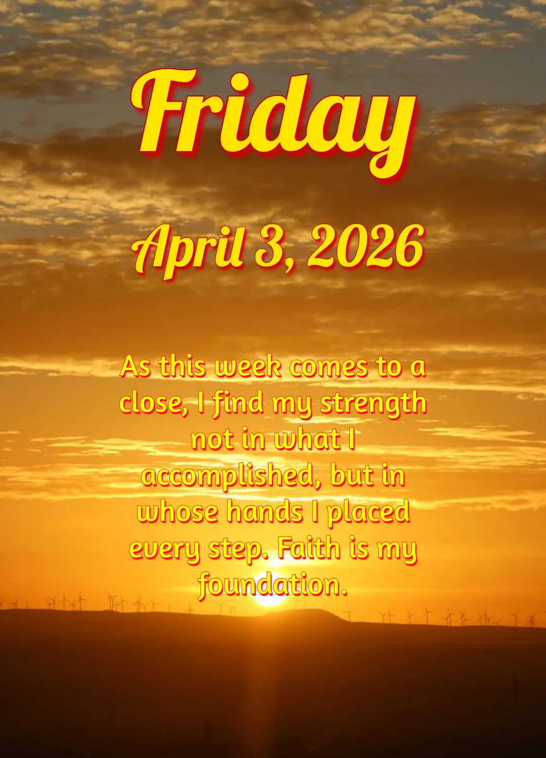 O Senhor é meu pastor e nada me faltará. Ao encerrar mais uma semana, descanse no cuidado do Pai que nunca dorme. Salmos 23:1