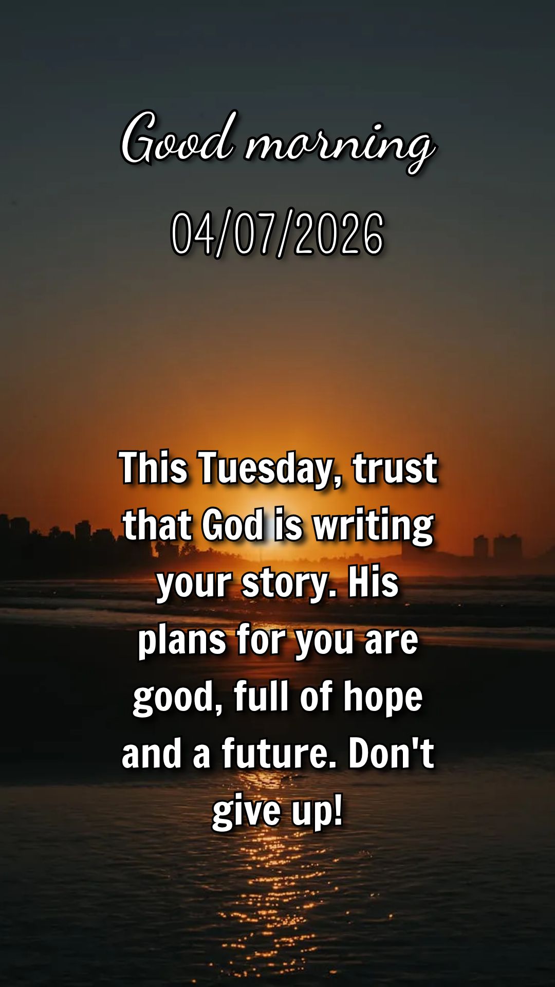 'O Senhor é o meu pastor e nada me faltará.' (Sl 23:1) Nesta terça-feira, descanse em Suas mãos. Ele cuida de cada detalhe da sua vida. Salmos 23:1...