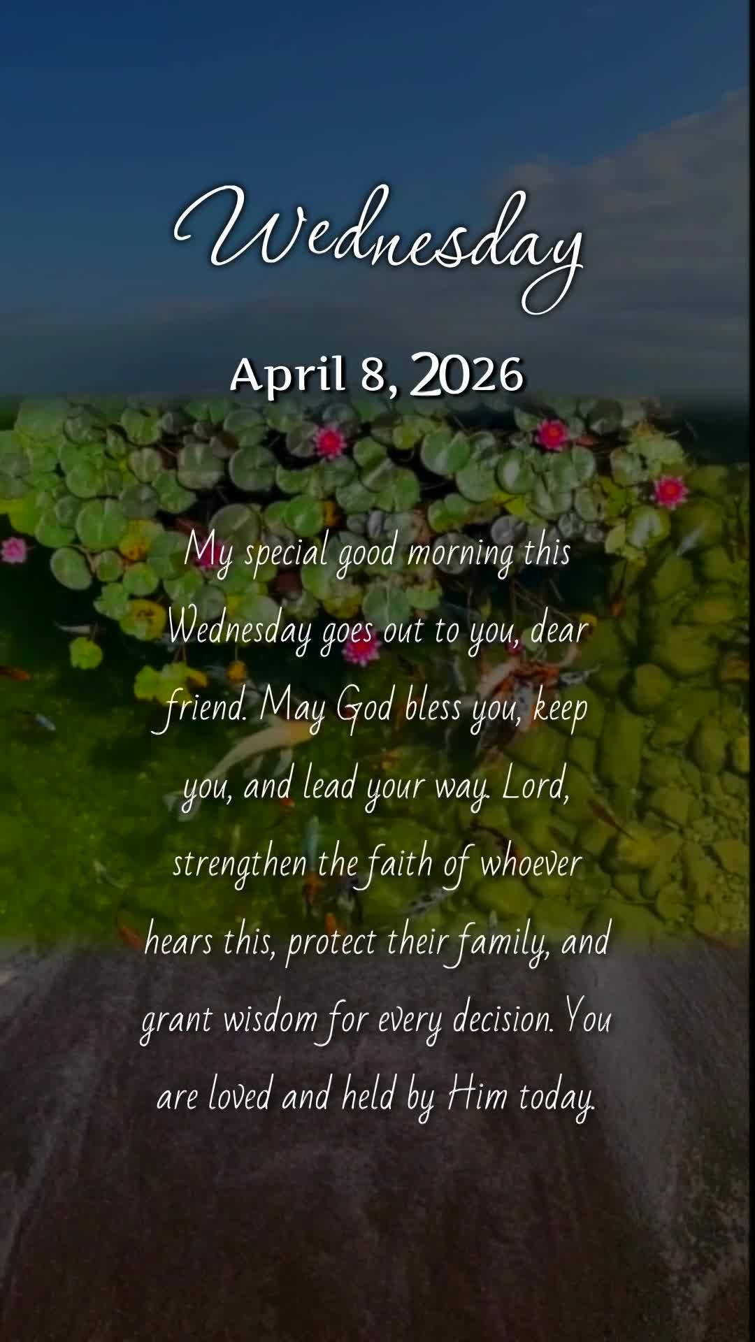 Meu bom dia especial nesta quarta-feira é para você, pessoa querida. Que Deus te abençoe, te guarde e te guie. Senhor, fortalece a fé de quem ouve es...