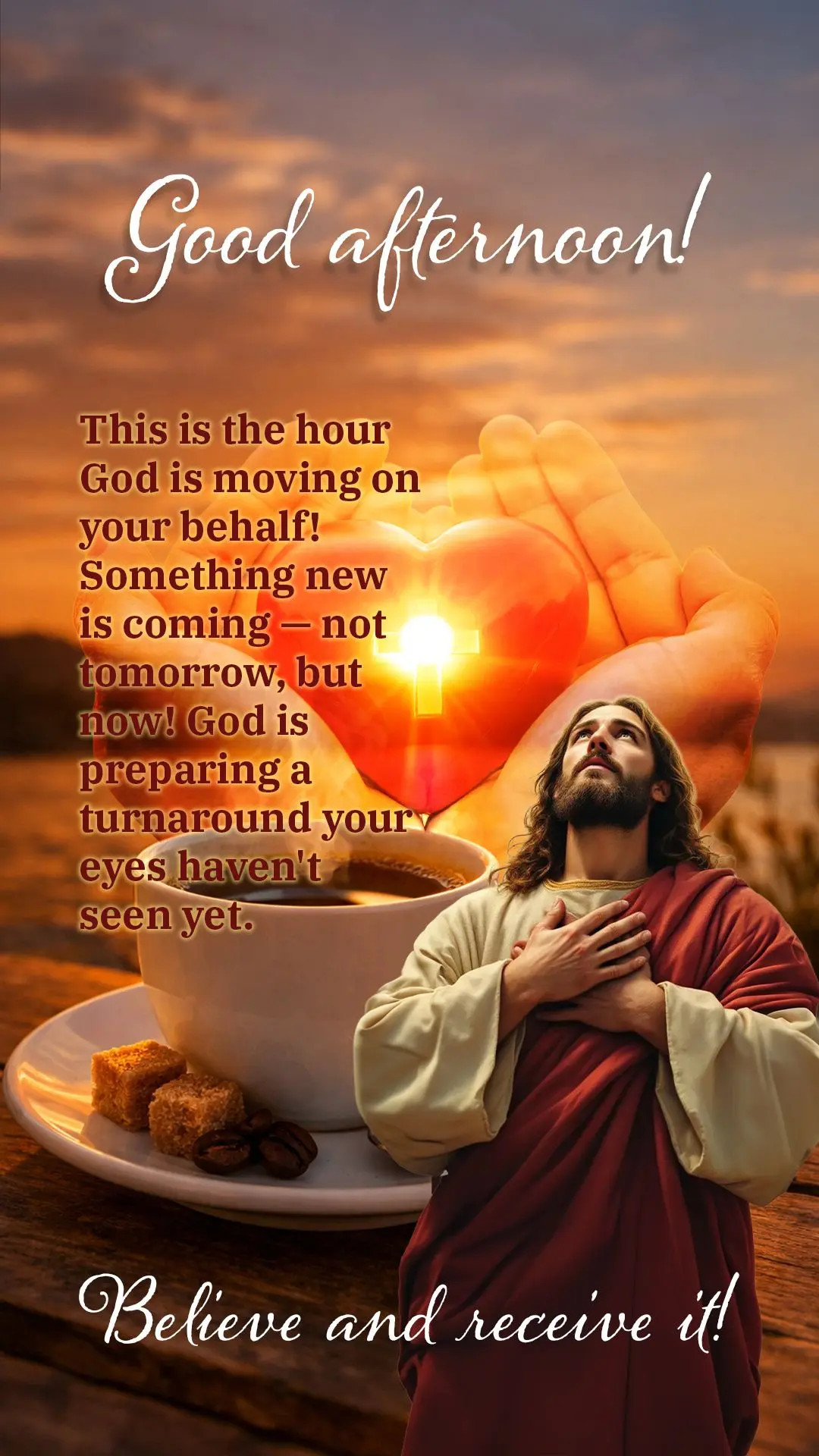 🔥 Boa tarde! Esta é a hora em que Deus está agindo em seu favor! Algo novo está chegando — não amanhã, mas agora! Deus está preparando uma vir...