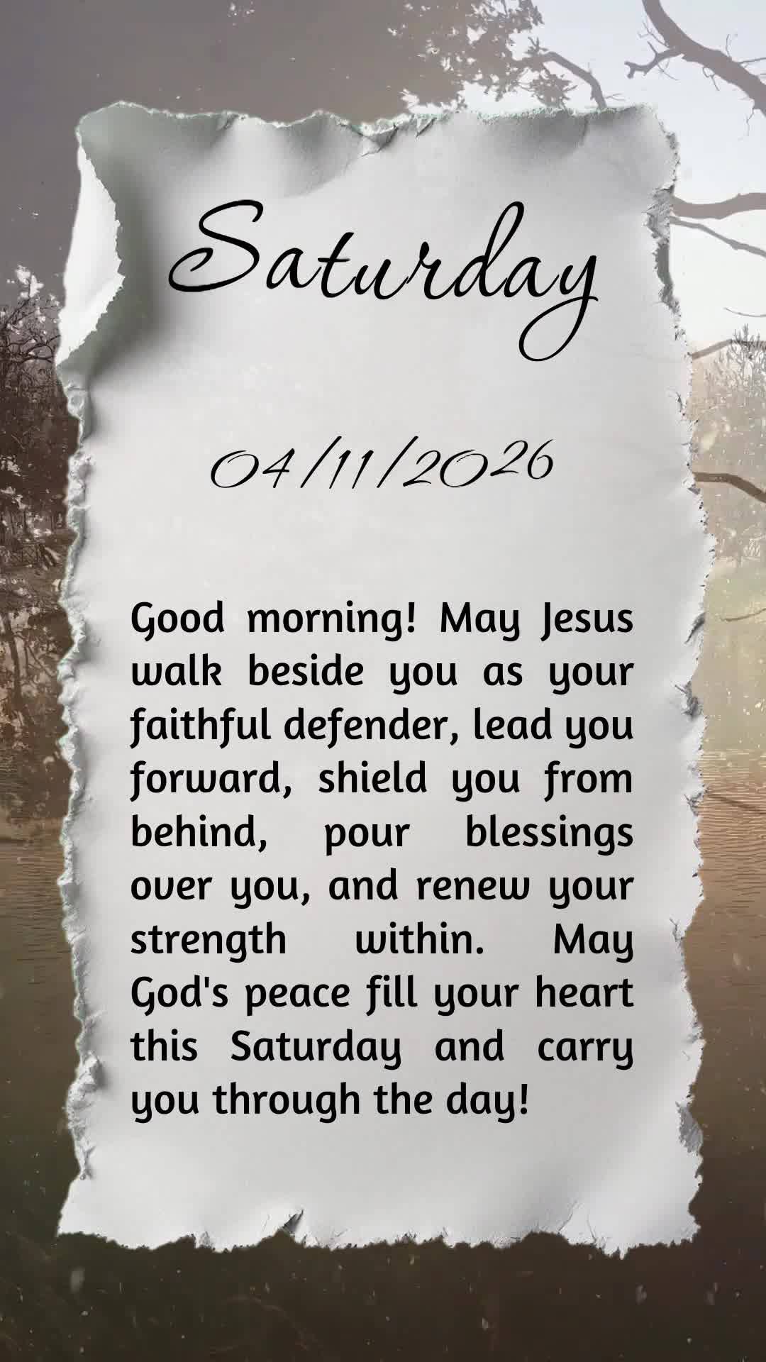 Bom dia! Que Jesus esteja ao teu lado como fiel defensor, à tua frente abrindo o melhor caminho, atrás de ti como escudo, sobre ti derramando bênção...
