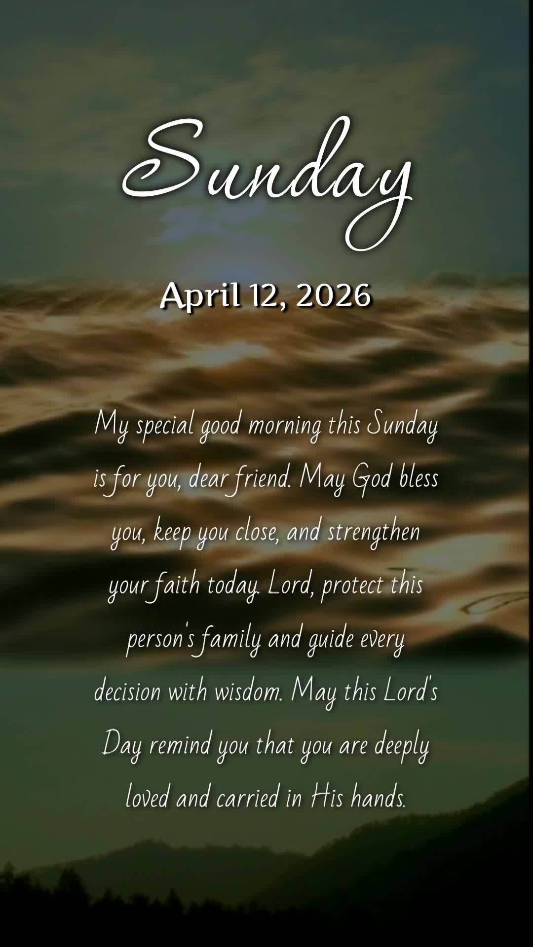 Meu bom dia especial neste domingo é para você, pessoa querida. Que Deus te abençoe, te guarde e renove tuas forças hoje. Senhor, fortalece a fé de ...