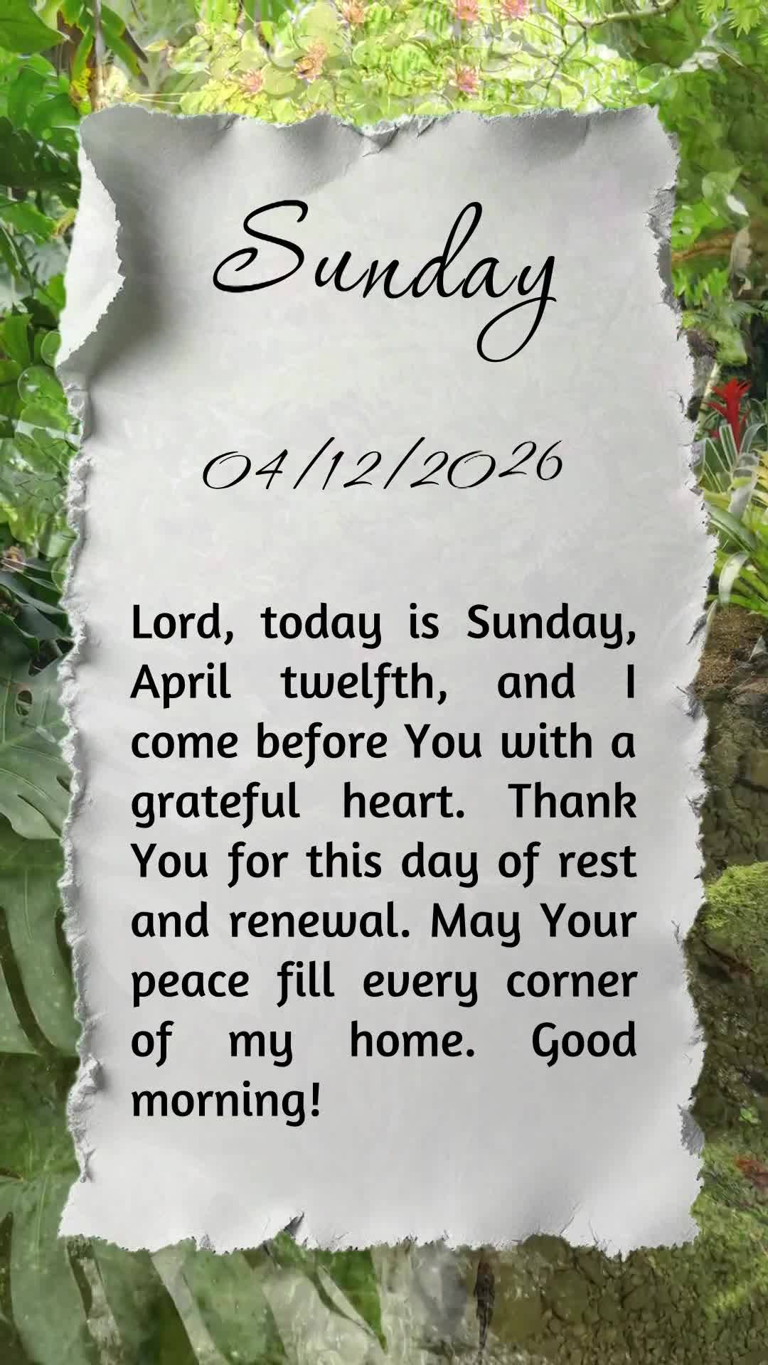 Deus, hoje é domingo, meu pai, dia doze de abril, e antes que o dia avance eu paro diante de Ti. Obrigado por este dia de descanso e reflexão. Que Tua ...
