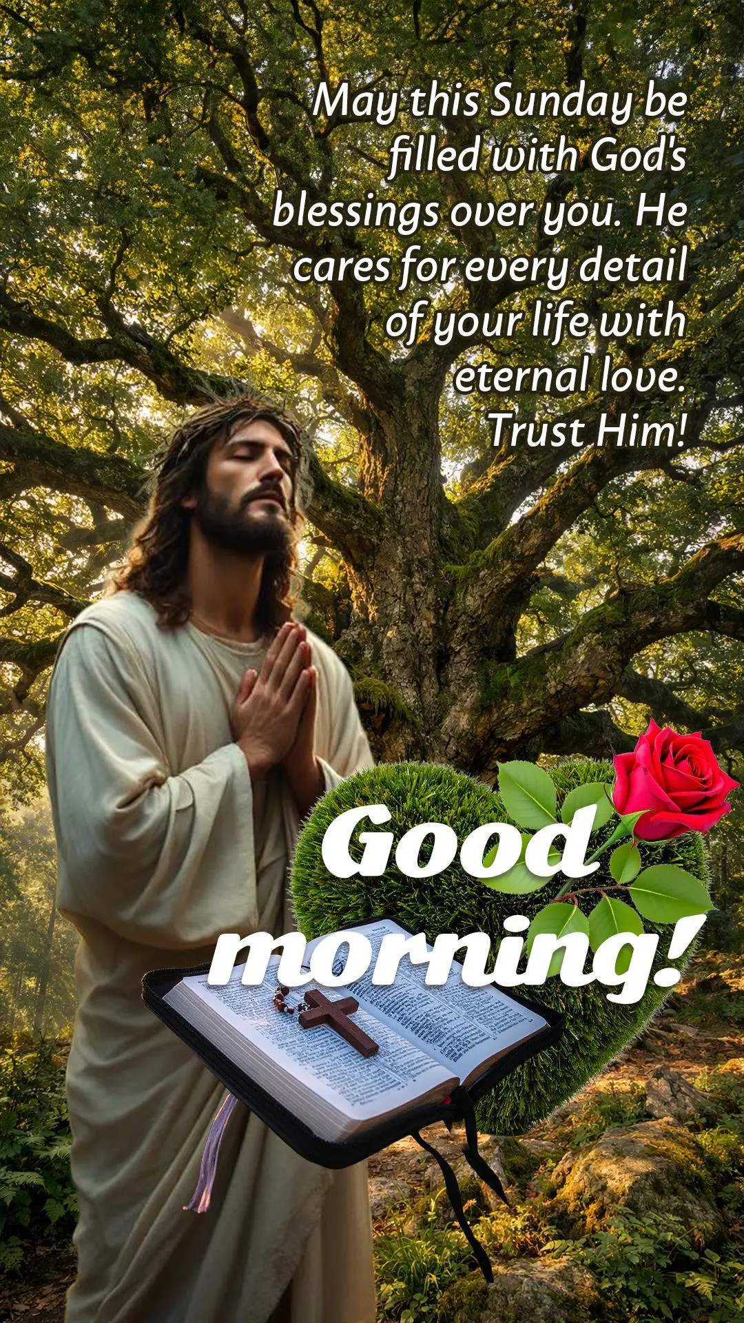 🙏 Bom dia! Que este domingo seja repleto das bênçãos de Deus sobre você. Ele cuida de cada detalhe da sua vida com amor eterno. Confie! ✨

---...