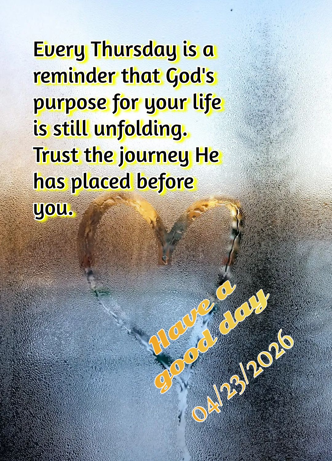 Deus está abrindo novas portas para a sua vida. Confie, recomece e caminhe com fé. Sua transformação já começou! Tenha um bom dia