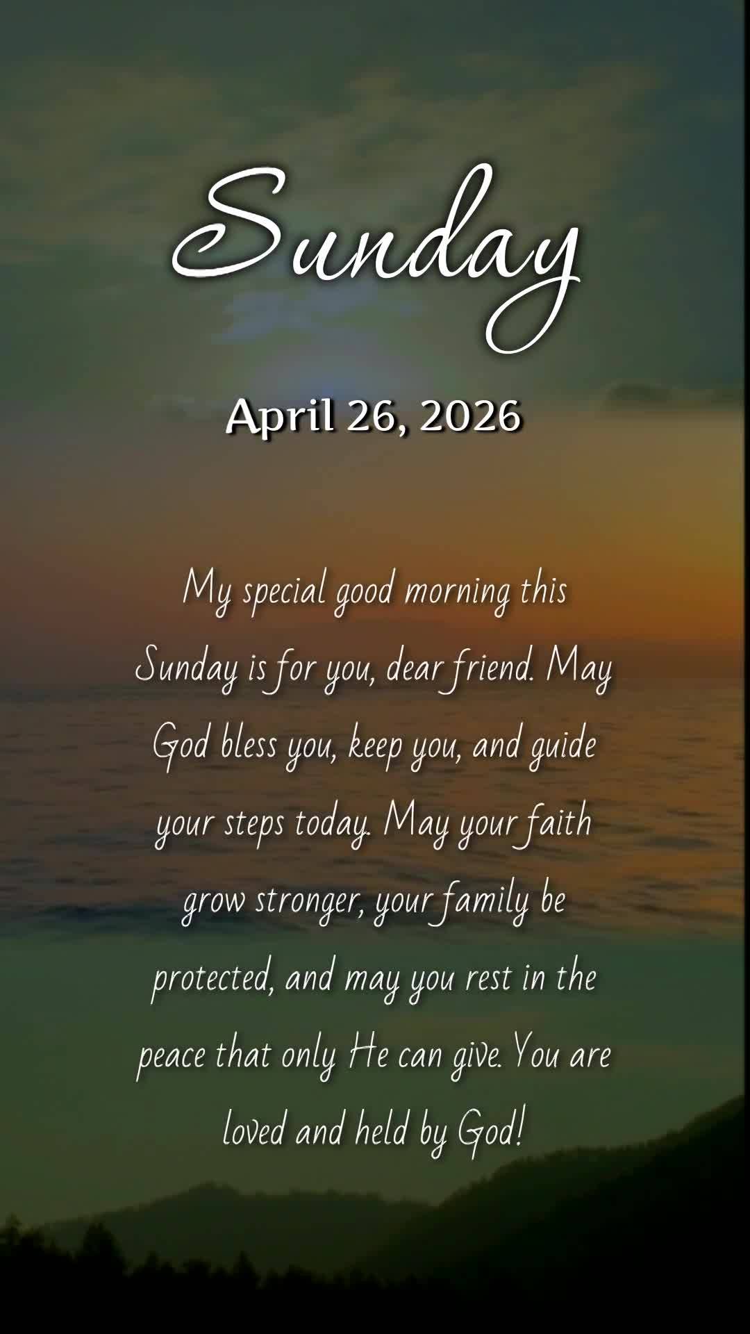 Meu bom dia especial neste domingo é para você, pessoa querida. Que Deus te abençoe, te guarde e te guie neste dia do Senhor. Que sua fé seja fortale...