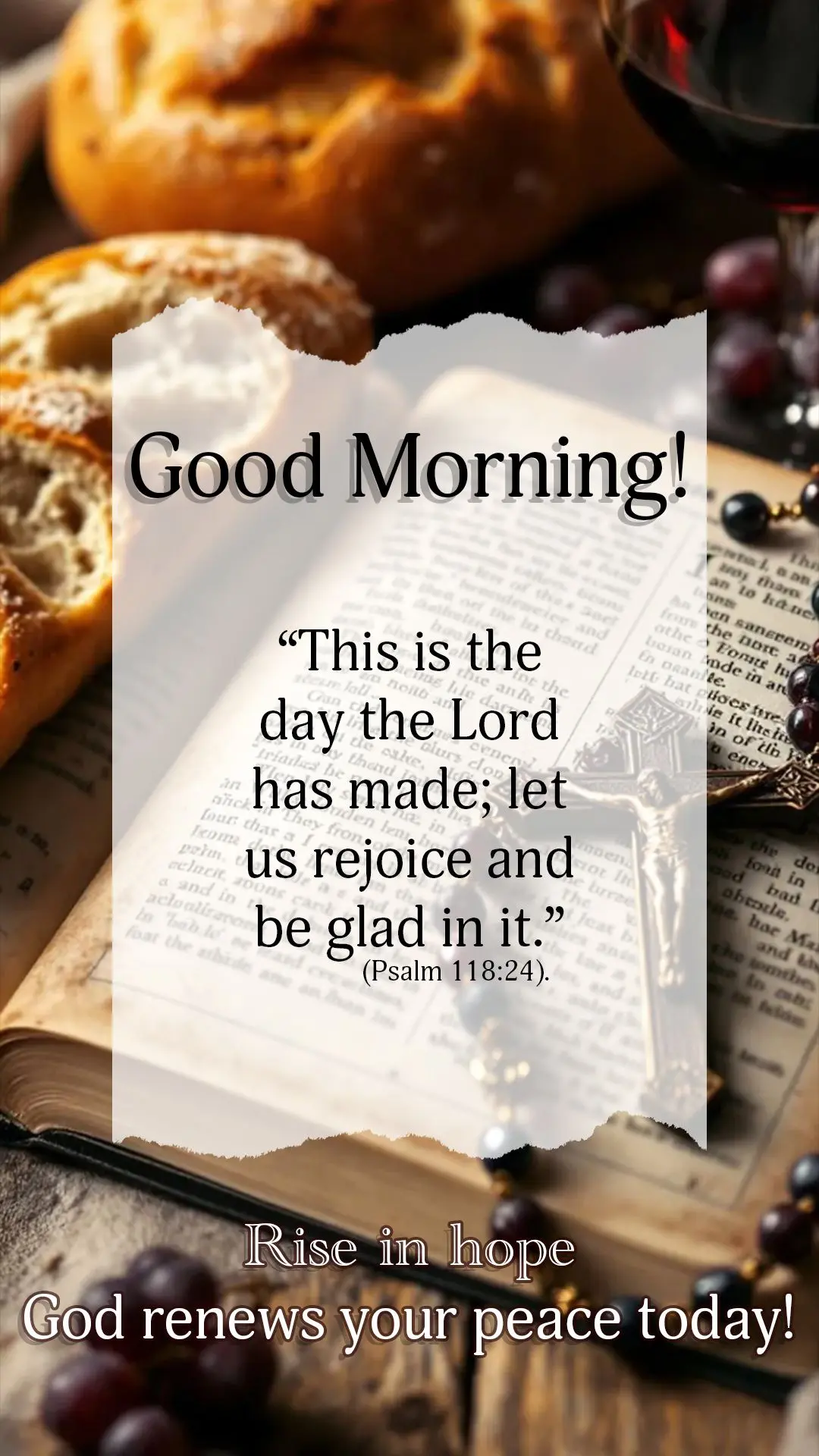 Deus tem uma palavra para você hoje…
Bom dia. “Este é o dia que o Senhor fez; alegremo‑nos e regozijemo‑nos nele.” (Sl 118:24). Levante-se co...