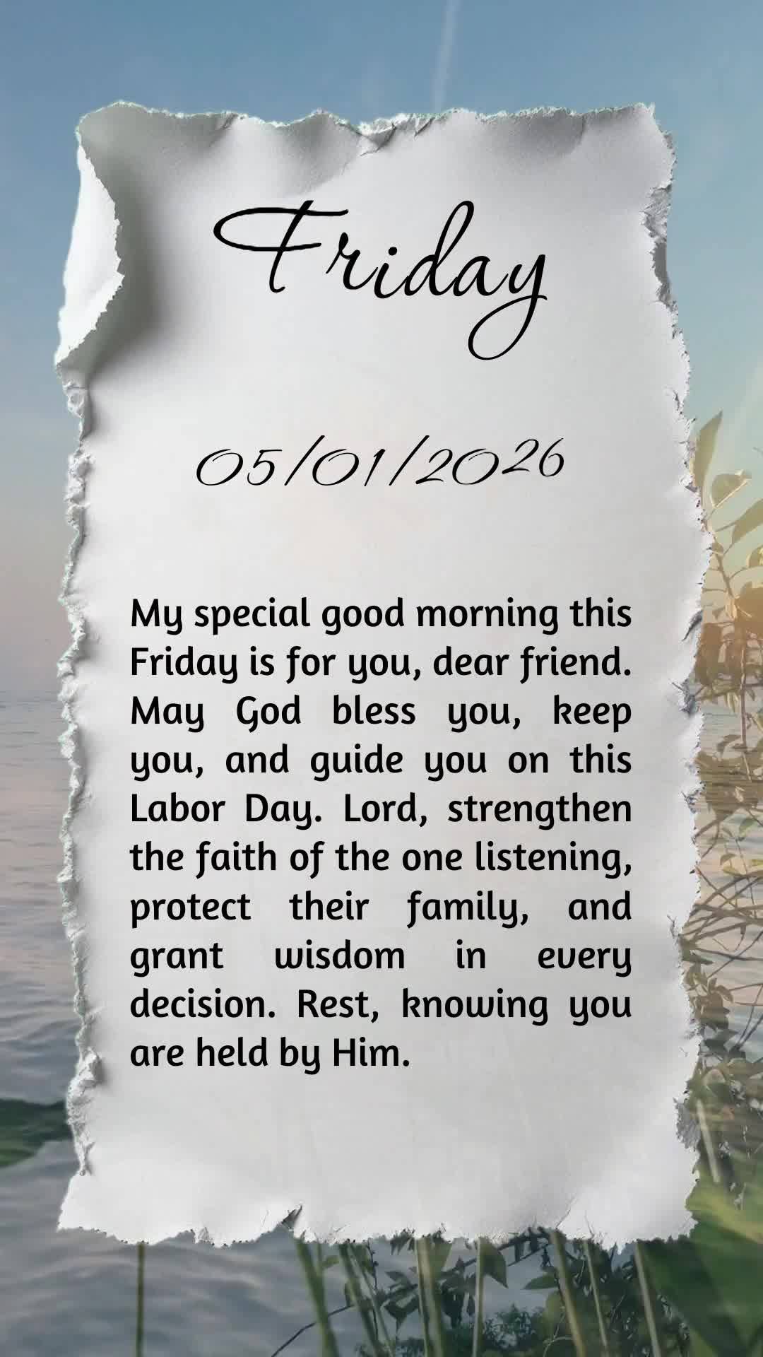 Meu bom dia especial nesta sexta-feira é para você, pessoa querida. Que Deus te abençoe, te guarde e te guie neste feriado. Senhor, fortalece a fé de...