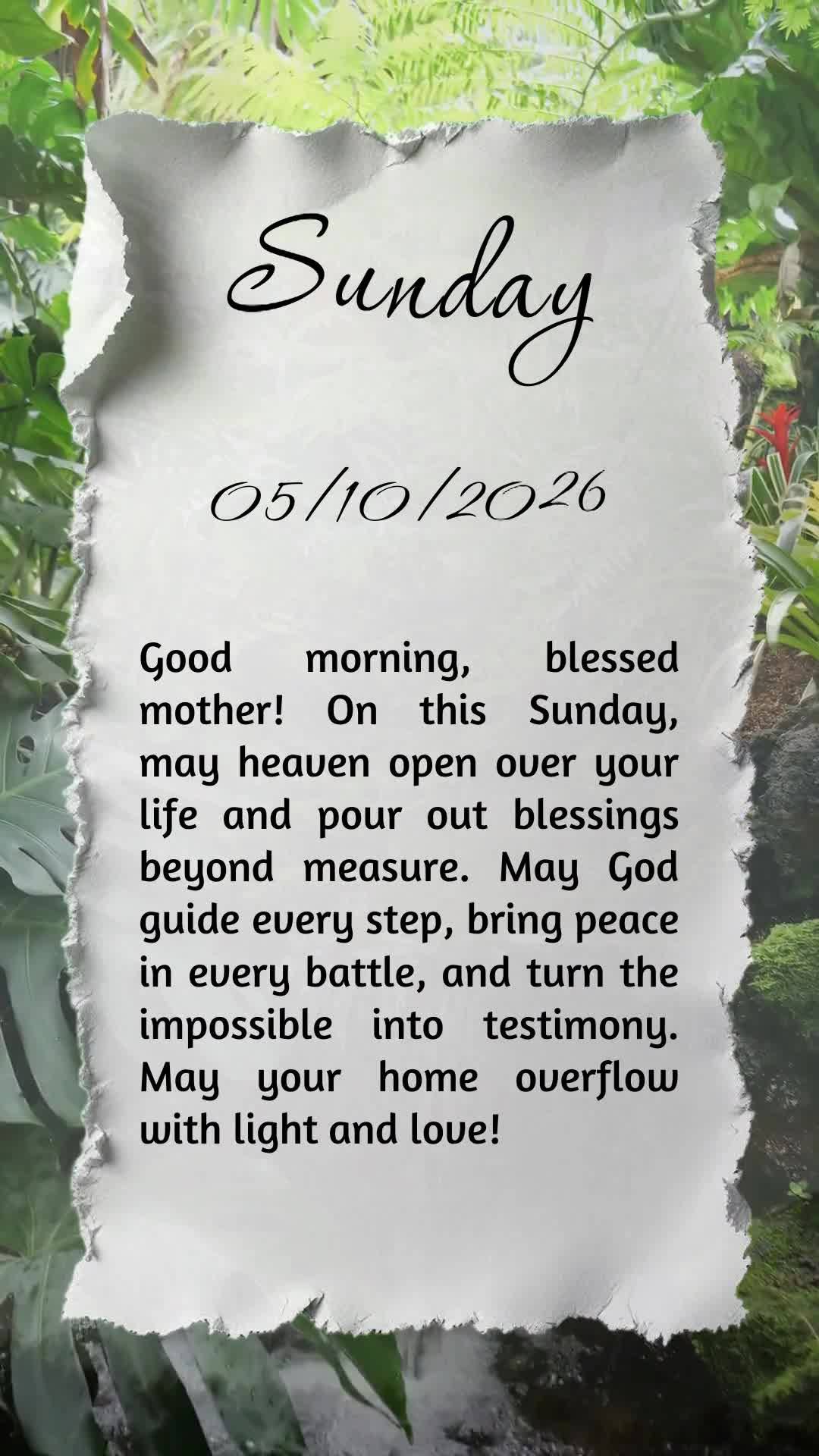 Bom dia, mãe abençoada! Neste Domingo especial, que o céu se abra sobre sua vida e derrame bênçãos sem medida. Que Deus guie cada passo seu, traga ...