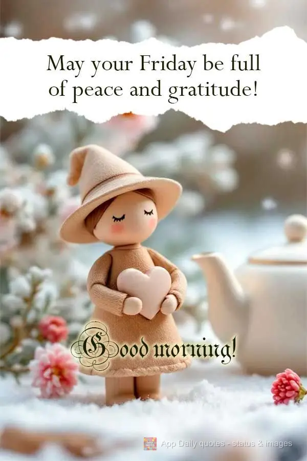Que sua Sexta-feira seja de paz e gratidão! Bom dia!