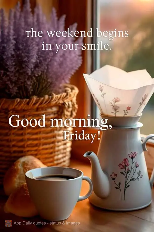 O fim de semana começa no seu sorriso. Bom dia Sexta-feira!