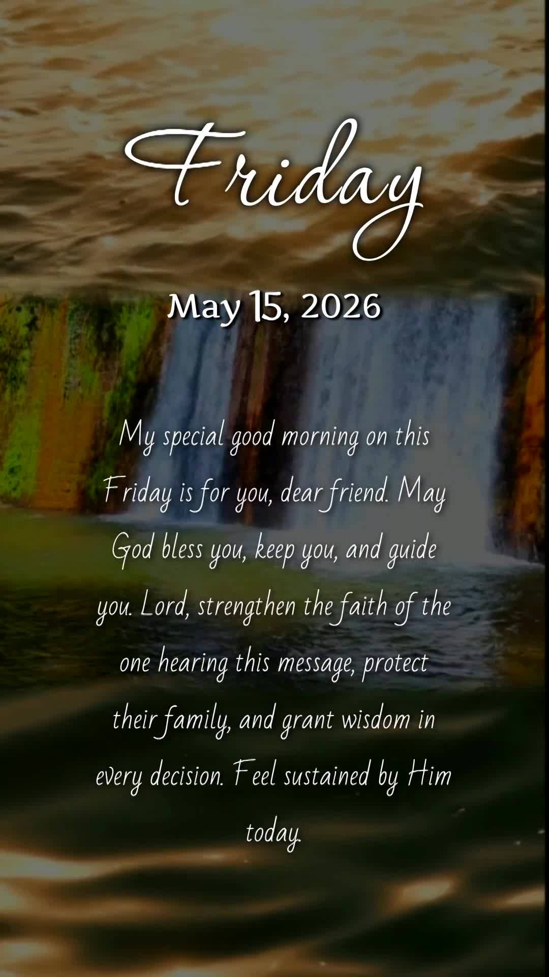 Meu bom dia especial nesta sexta-feira é para você, pessoa querida. Que Deus te abençoe, te guarde e te guie. Senhor, fortalece a fé de quem ouve est...