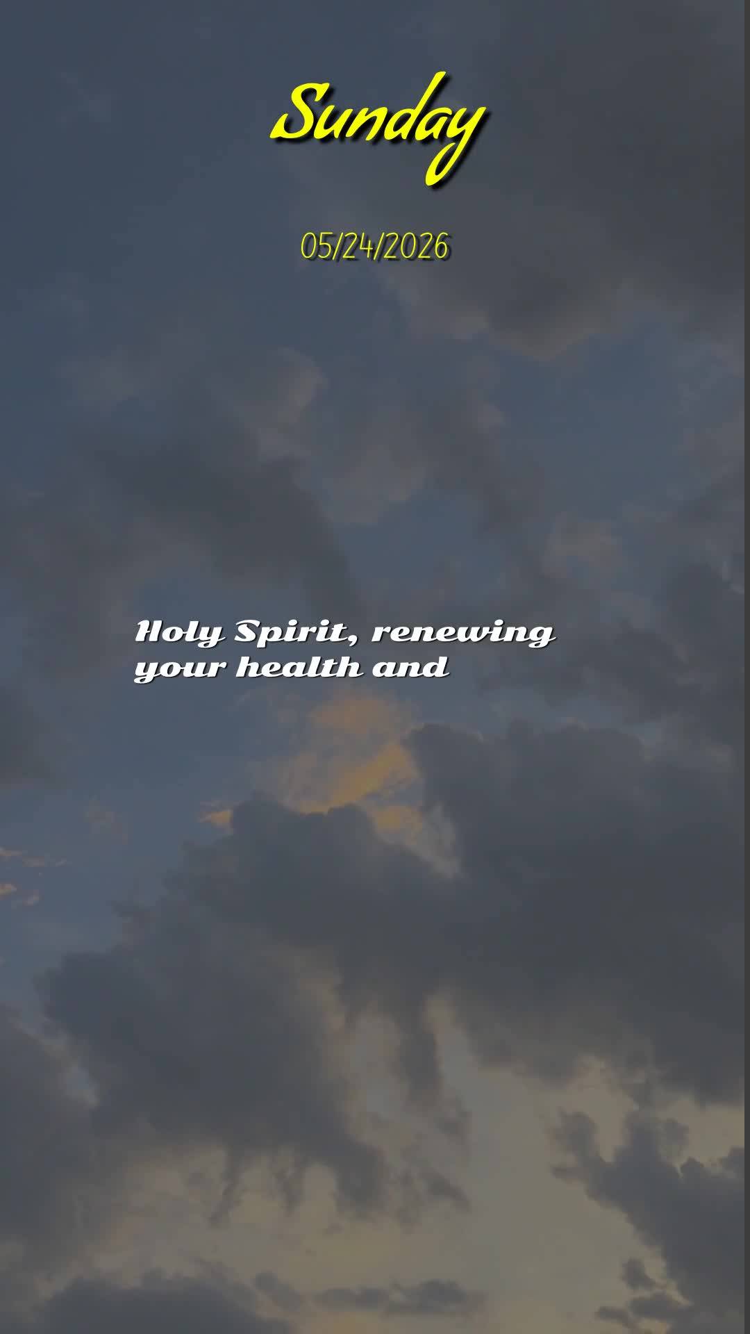 Bom dia! Hoje é Domingo, 24 de Maio de 2026, Dia de Pentecostes, quando o Espírito Santo desceu sobre os apóstolos como línguas de fogo. Que neste di...