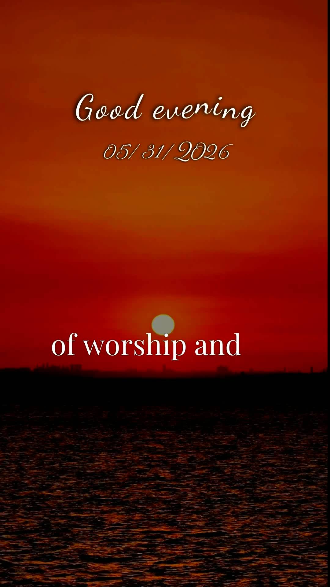 Boa noite. Neste Domingo, 31 de Maio de 2026, último dia deste mês abençoado, paramos para agradecer a Deus por cada momento vivido. Que o Senhor aben...