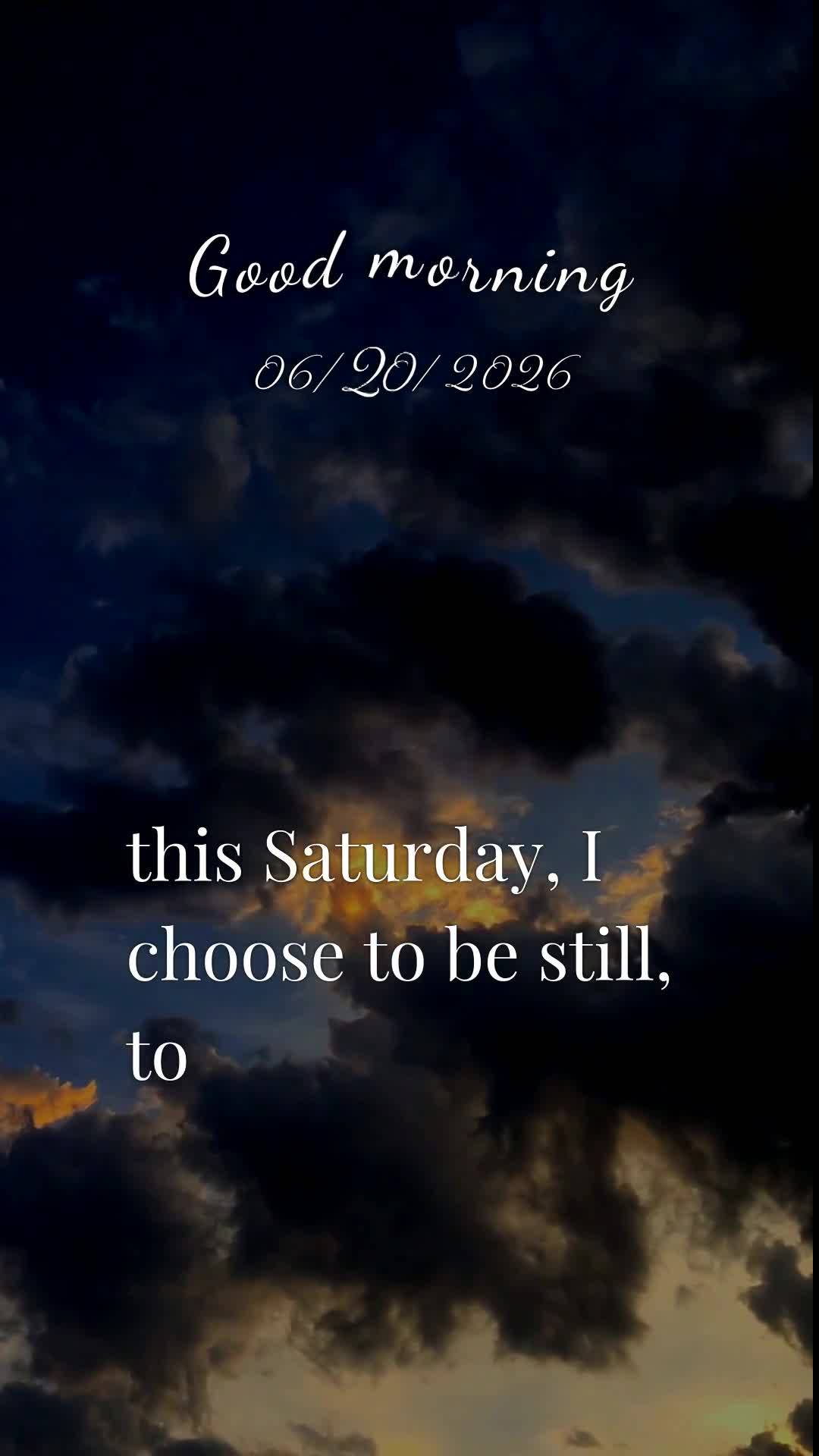 Deus, hoje é sábado, meu Pai, dia vinte de junho de dois mil e vinte e seis, e antes que o dia avance, paro para te agradecer. Bom dia, Senhor! Que ale...