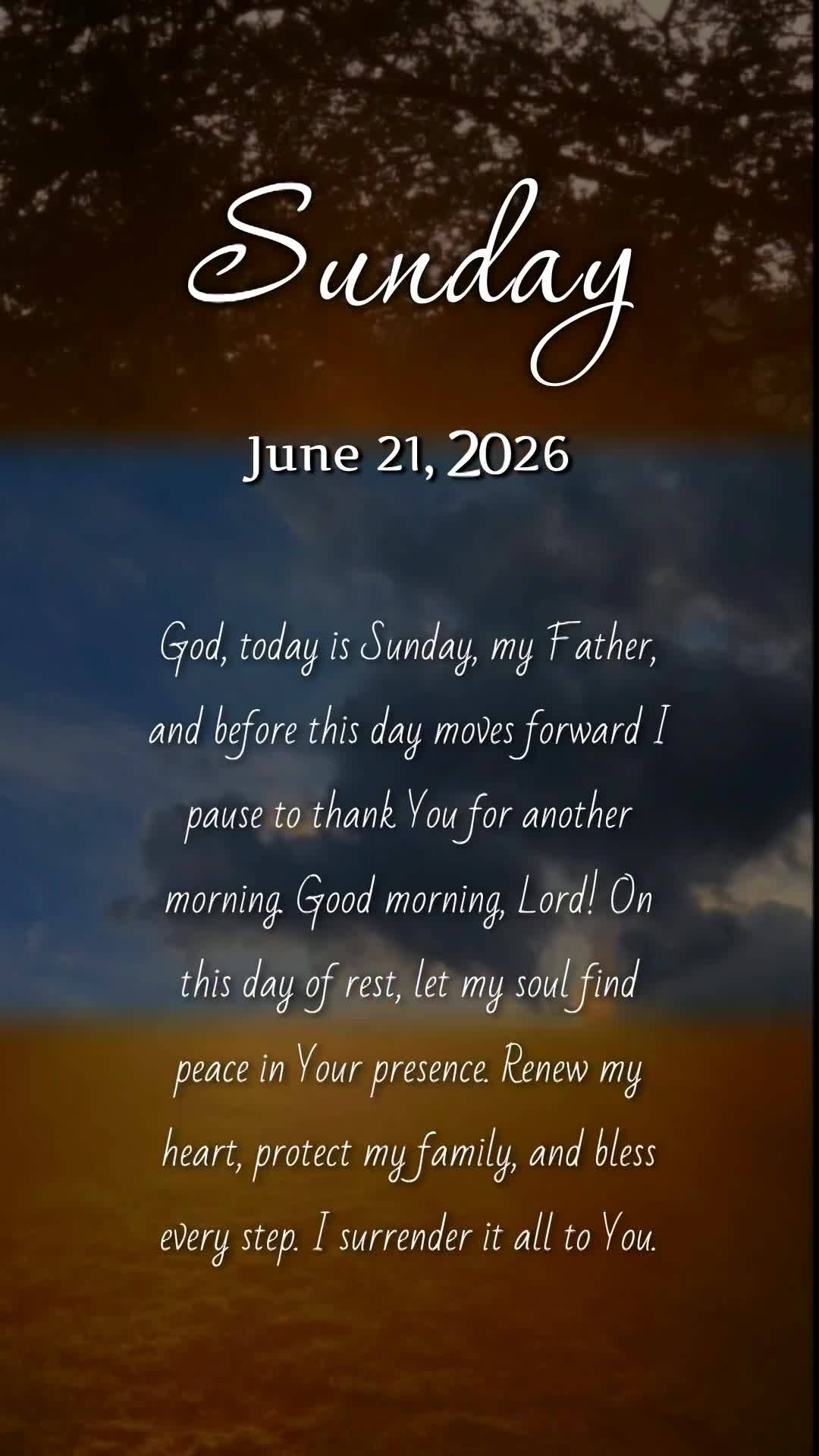 Deus, hoje é domingo, meu pai, e antes que o dia avance eu paro para te agradecer por mais uma manhã. Bom dia, Senhor! Que neste dia de descanso minha ...