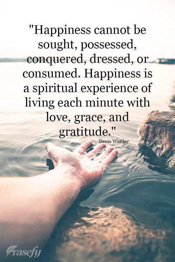 “A felicidade não pode ser viajada, possuída, conquistada, vestida ou consumida. A felicidade é a experiência espiritual de viver cada minuto com a...