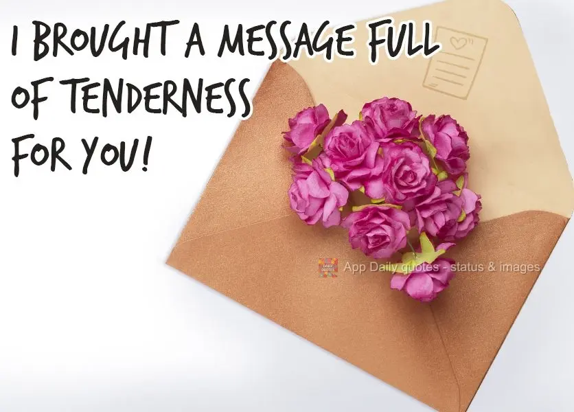 I brought a message full of tenderness for you!