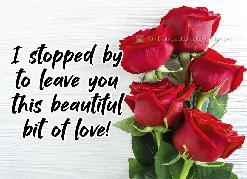 I stopped by to leave you this beautiful gesture of love! 