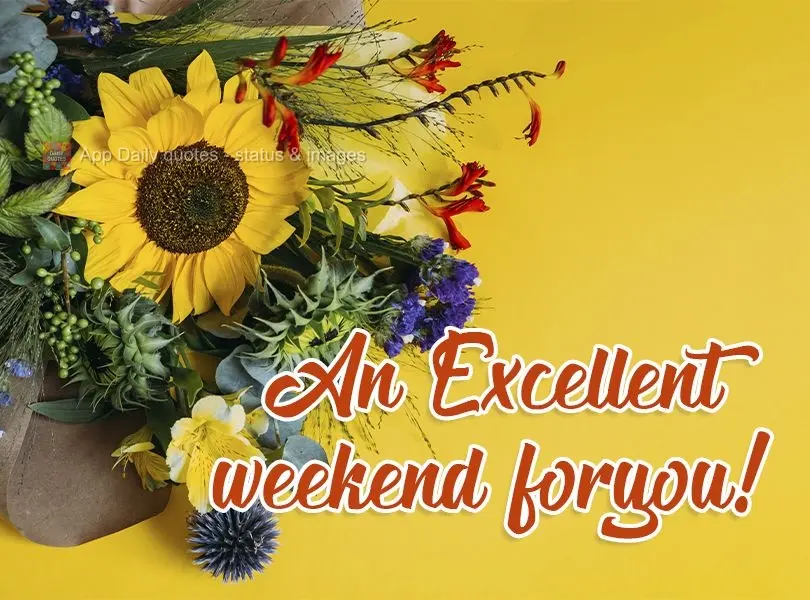 An excellent weekend for you!