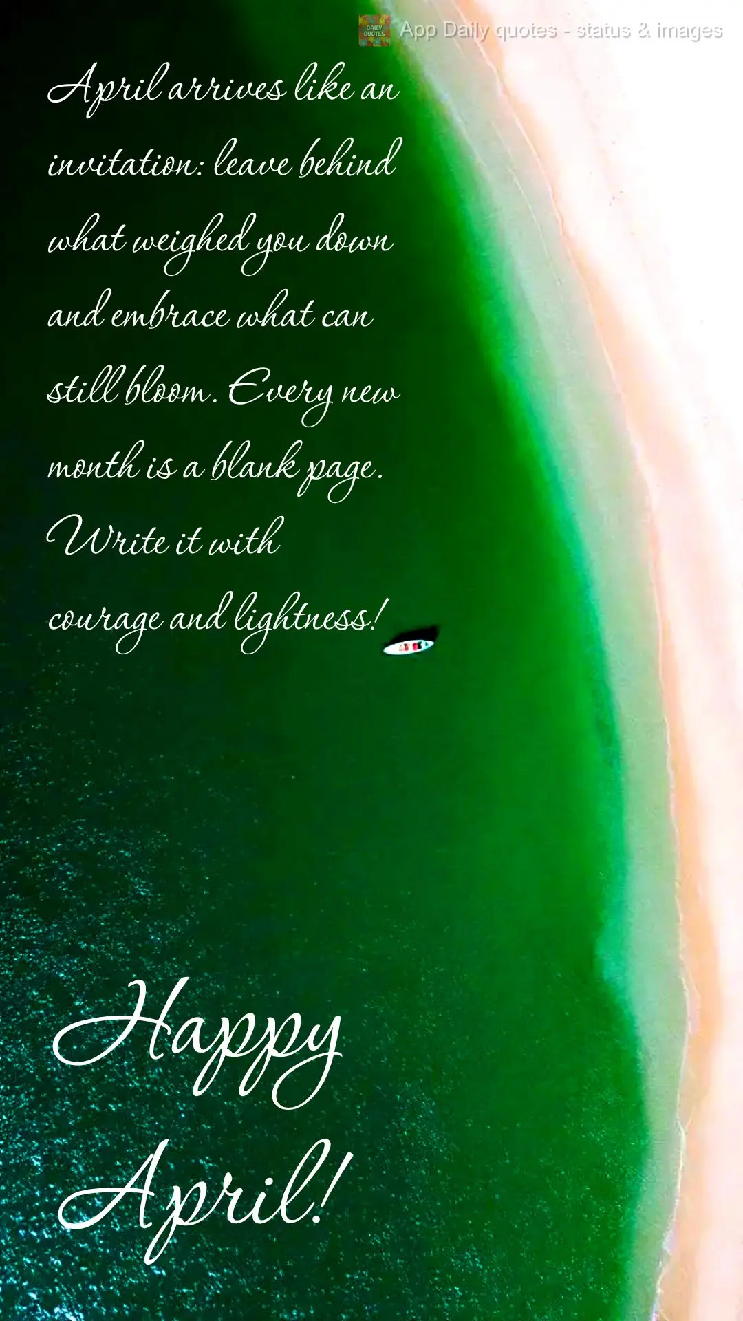 April arrives like an invitation: leave behind what weighed you down and embrace what can still bloom. Every new month is a blank page. Write it with cou...