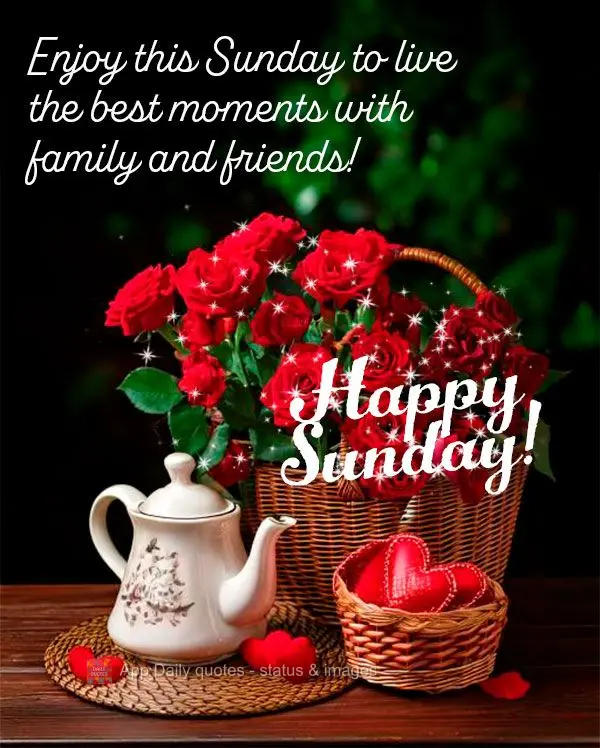 Aproveite este Domingo para vivenciar os melhores momentos com a família e amigos!  Feliz Domingo!