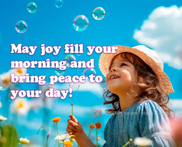 May joy fill your morning and bring peace to your day!