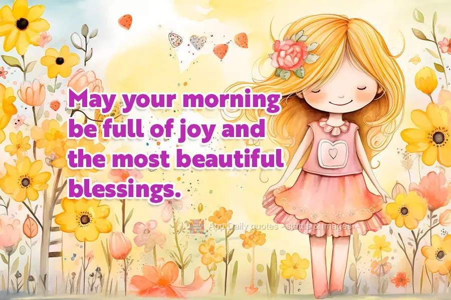 May your morning be full of joy and the most beautiful blessings.