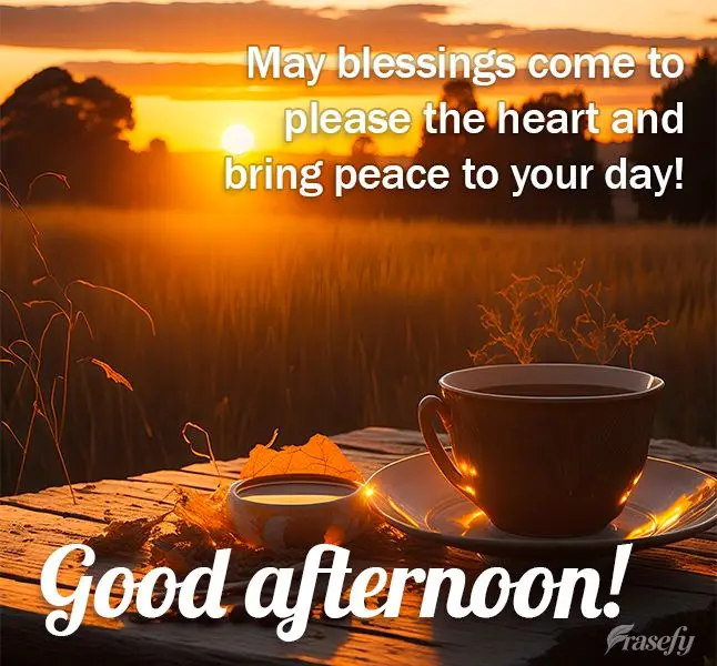 Que as bênçãos venham para agradar o coração e trazer paz o seu dia! Boa tarde!