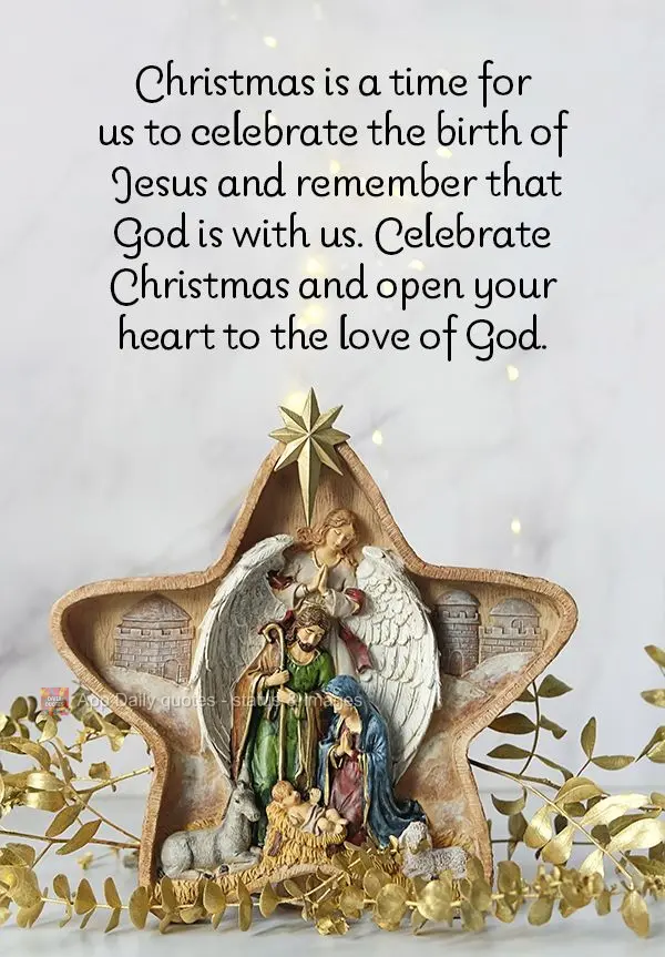 Christmas is a time for us to celebrate the birth of Jesus and remember that God is with us. Celebrate Christmas and open your heart to the love of God....