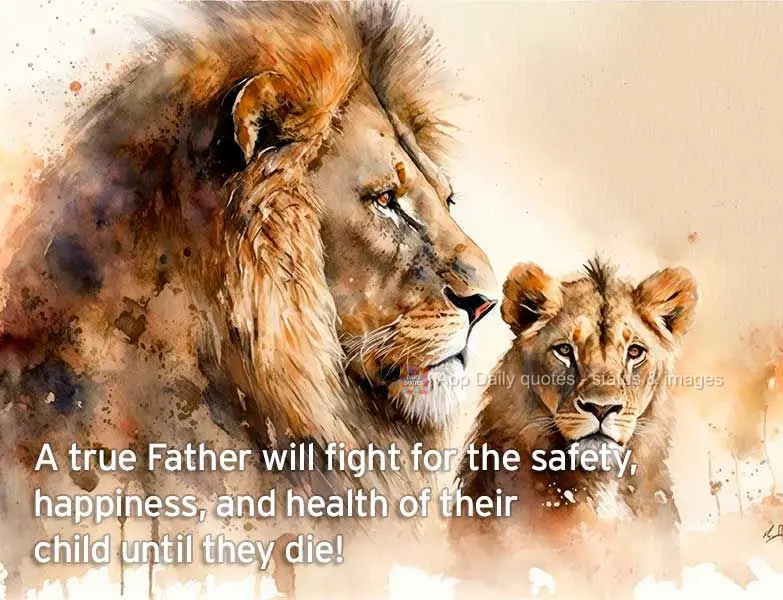 A true Father will fight for the safety, happiness, and health of their child until they die!