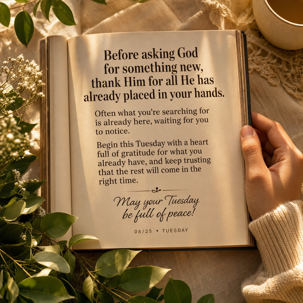 Before asking God for something new, thank Him for all He has already placed in your hands. Often what you're searching for is already here, waiting for ...