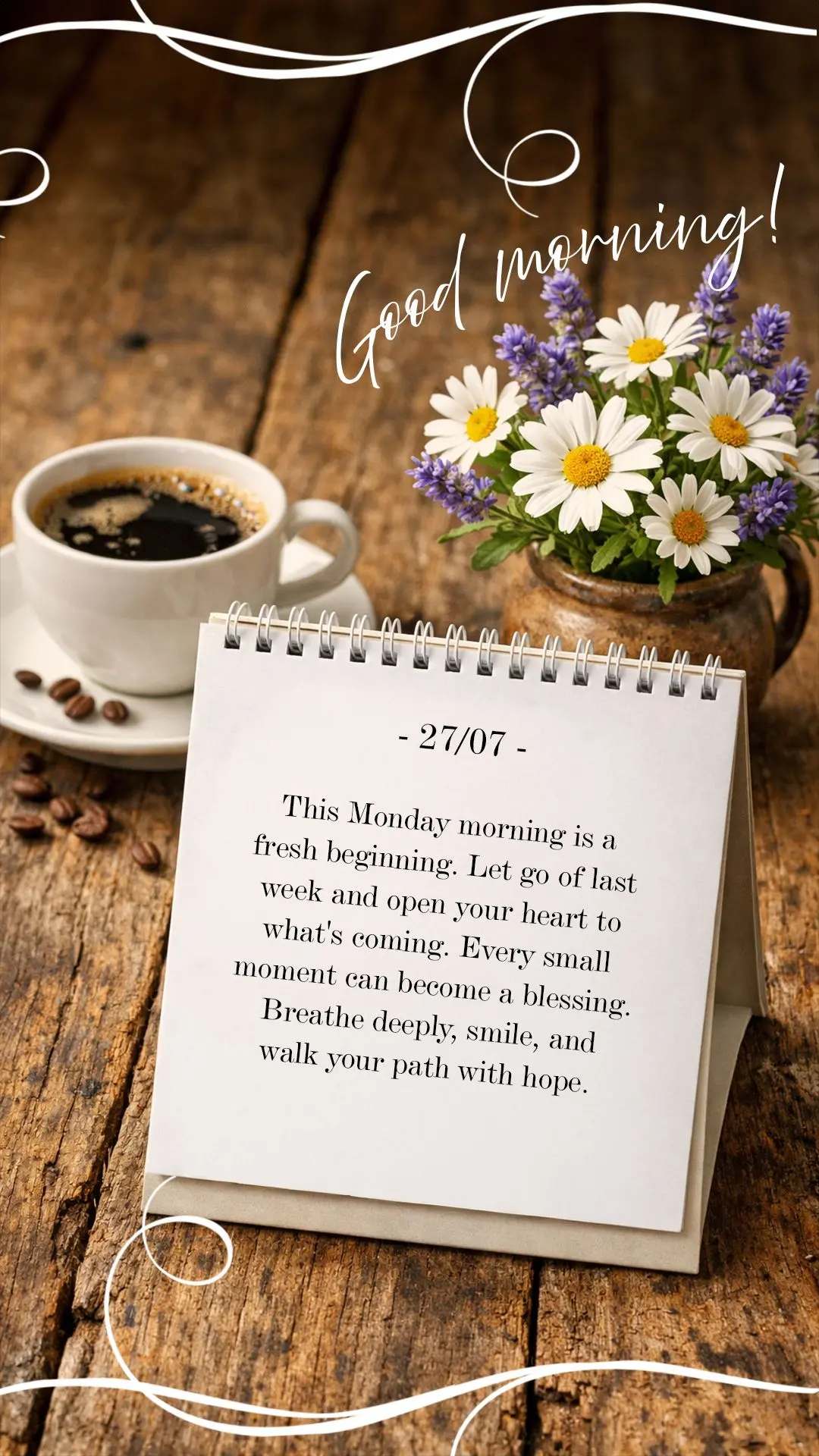 Bom dia! This Monday morning is a fresh beginning. Let go of last week and open your heart to what's coming. Every small moment can become a blessing. Br...