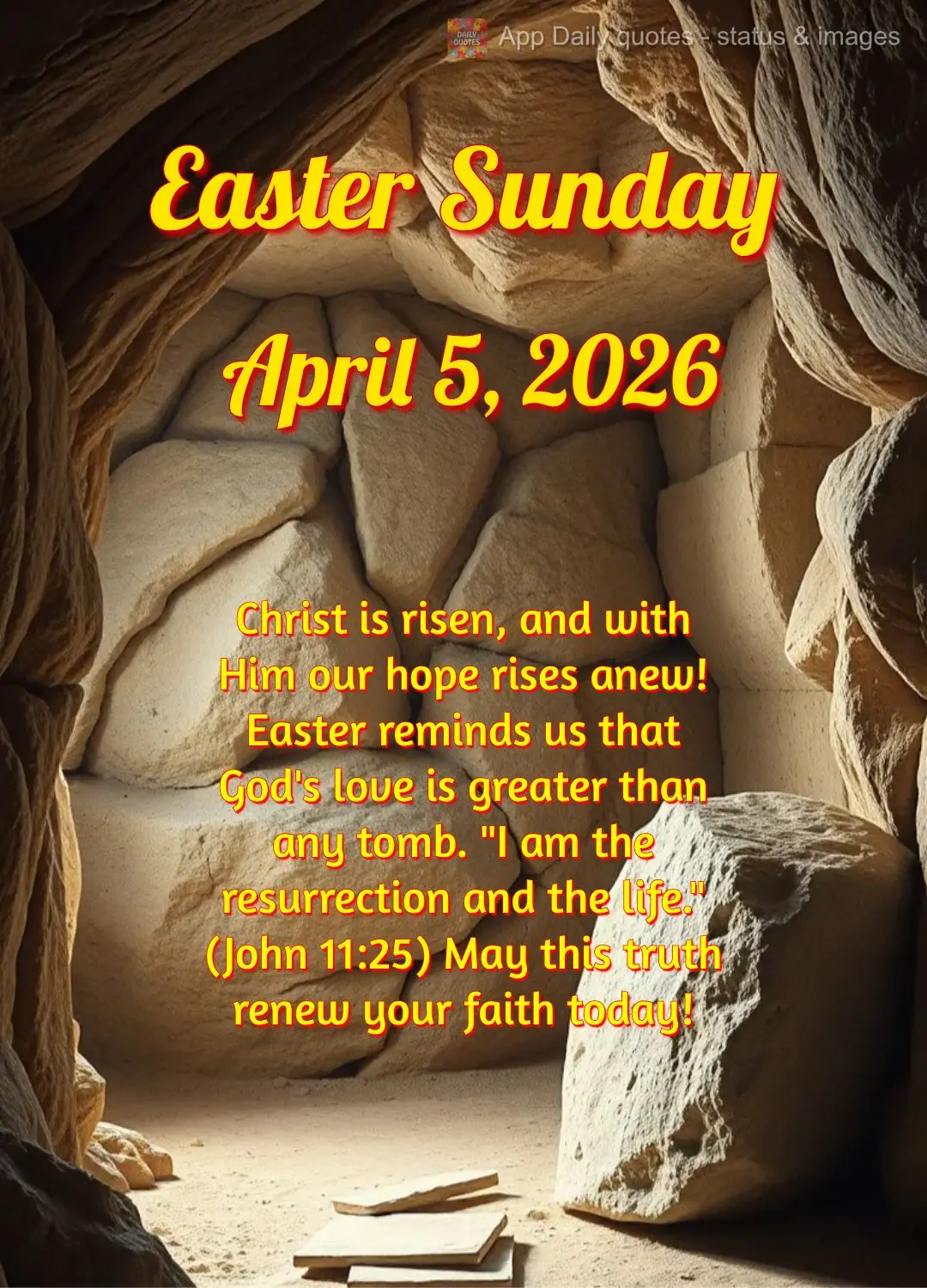 Christ is risen, and with Him our hope rises anew! Easter reminds us that God's love is greater than any tomb. "I am the resurrection and the life." (Joh...