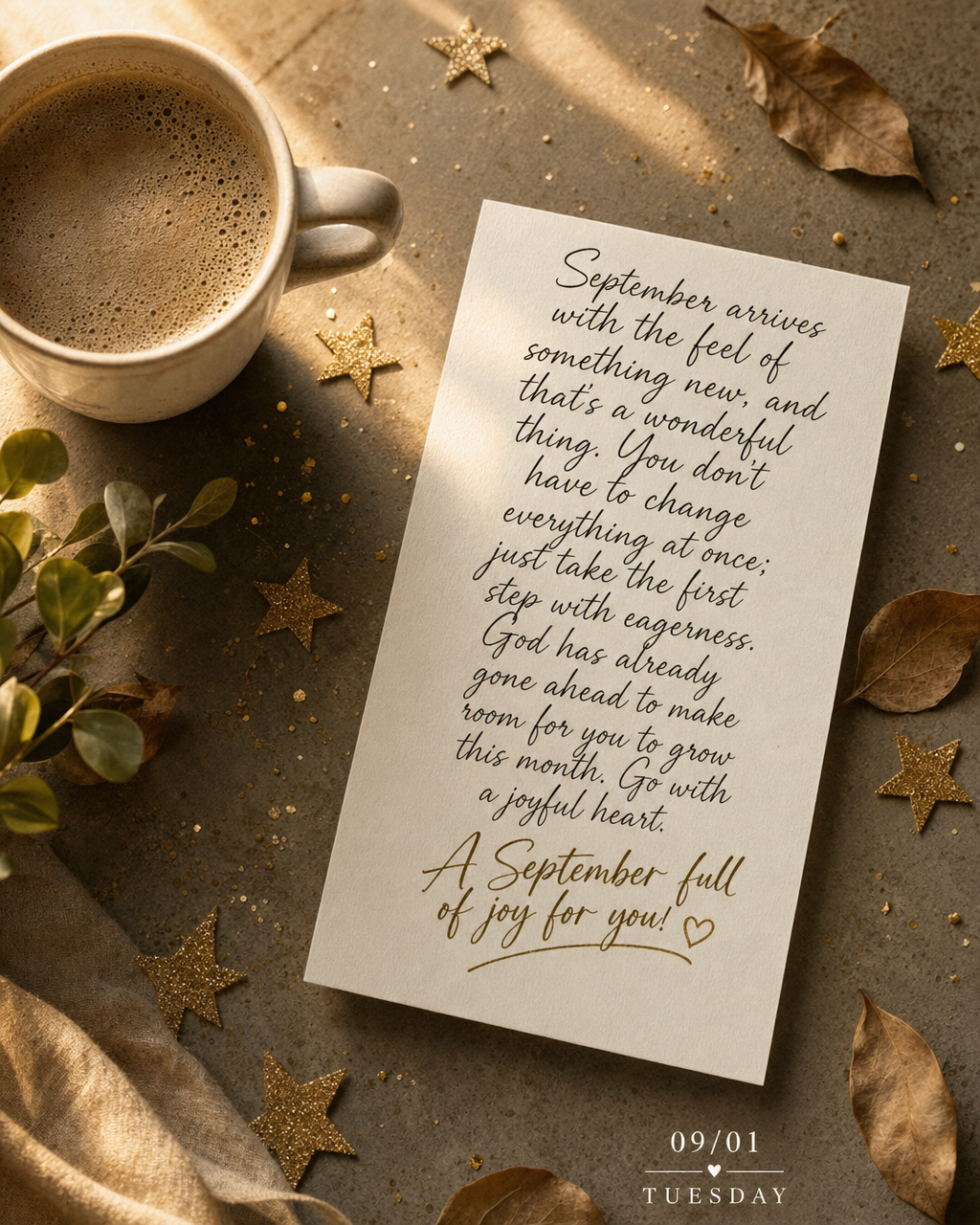 September arrives with the feel of something new, and that's a wonderful thing. You don't have to change everything at once; just take the first step wit...
