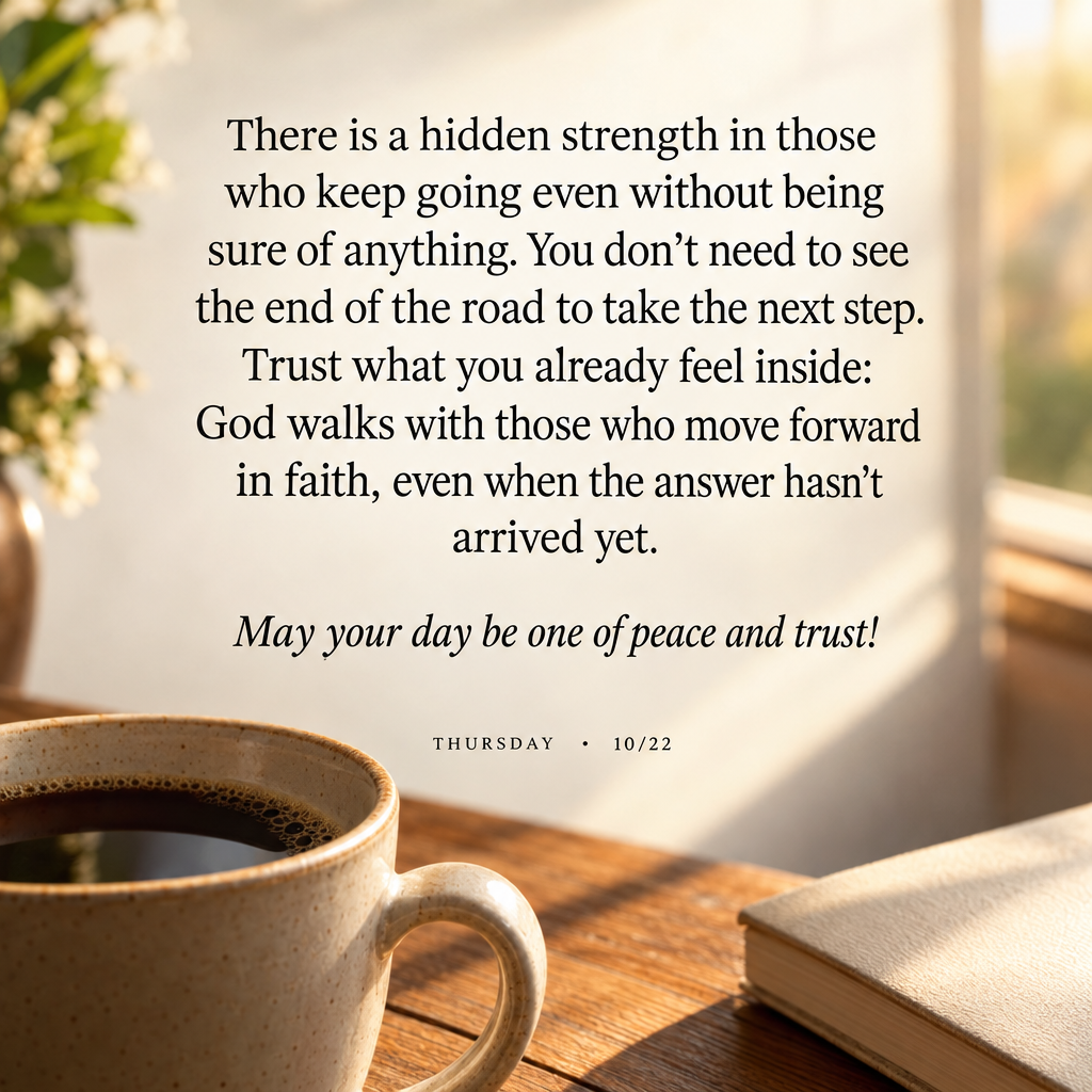 There is a hidden strength in those who keep going even without being sure of anything. You don't need to see the end of the road to take the next step. ...