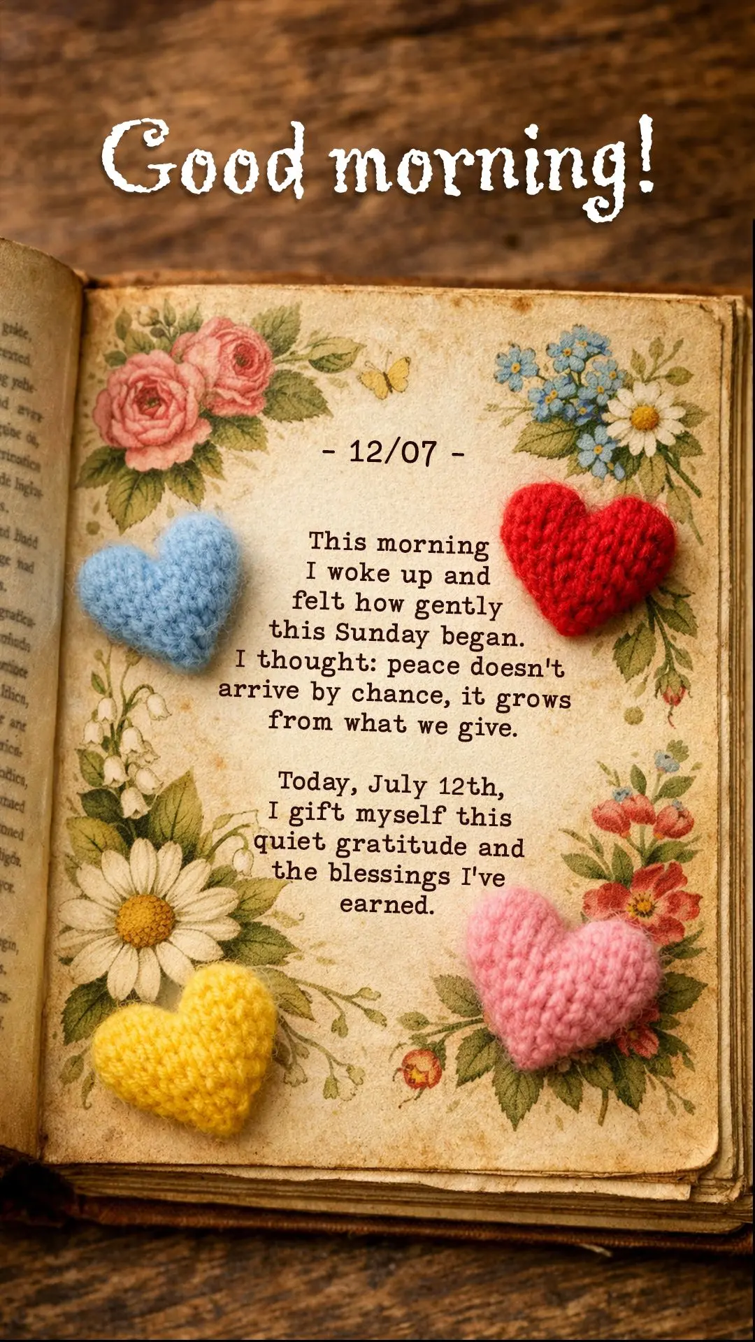 This morning I woke up and felt how gently this Sunday began. I thought: peace doesn't arrive by chance, it grows from what we give. Good morning! Today,...