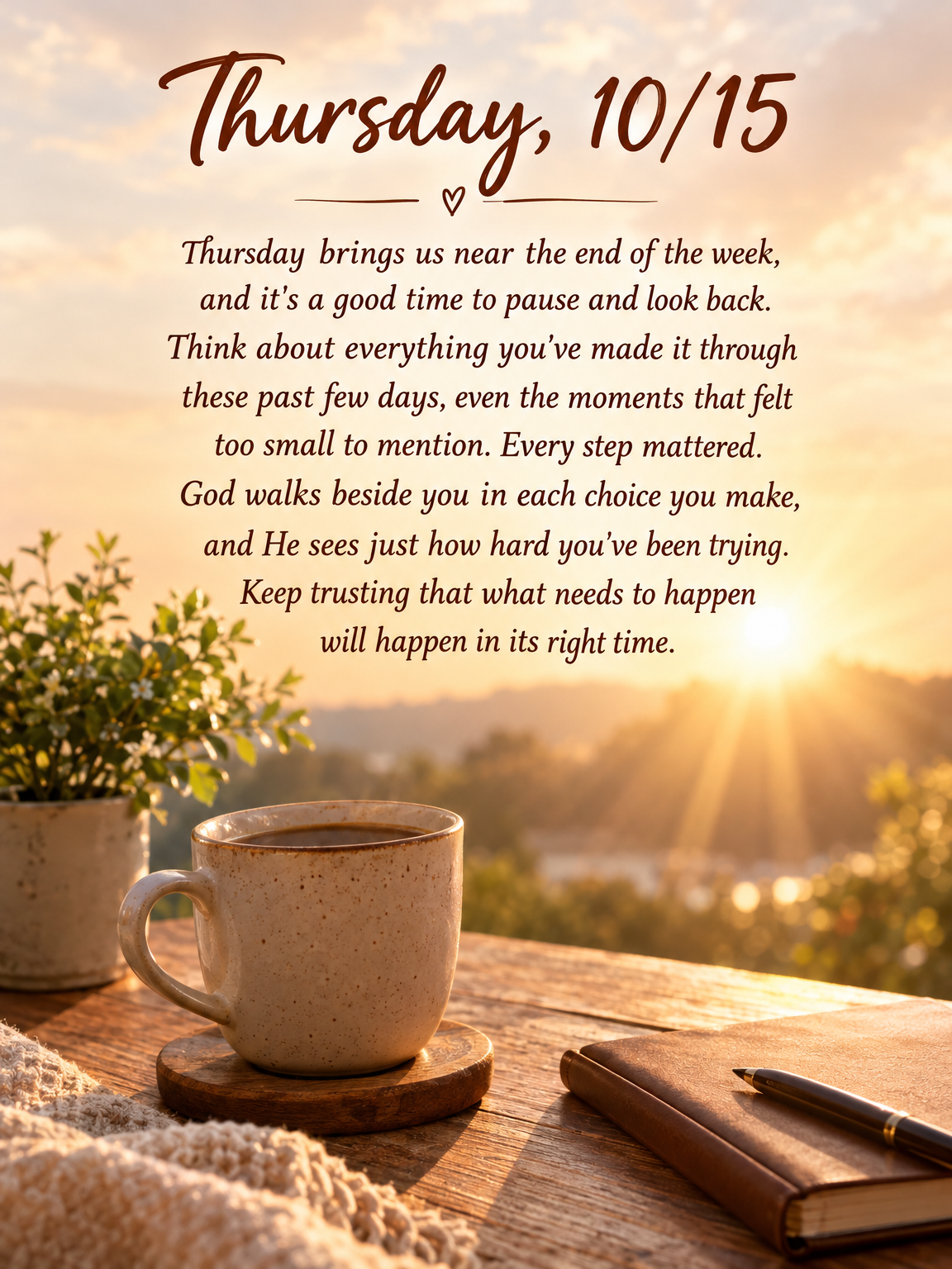 Thursday brings us near the end of the week, and it's a good time to pause and look back. Think about everything you've made it through these past few da...