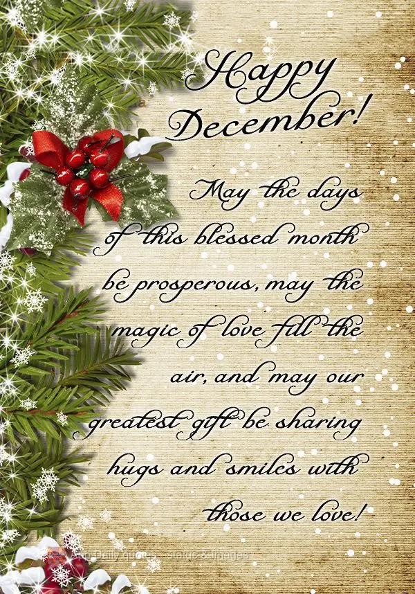 May the days of this blessed month be prosperous, may the magic of love fill the air, and may our greatest gift be sharing hugs and smiles with those we ...