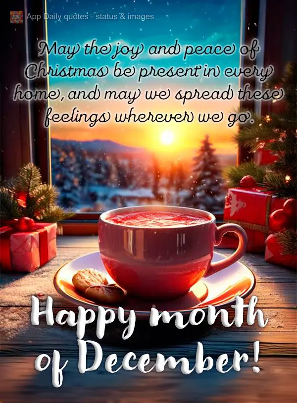 May the joy and peace of Christmas be present in every home, and may we spread these feelings wherever we go. Happy month of December!
