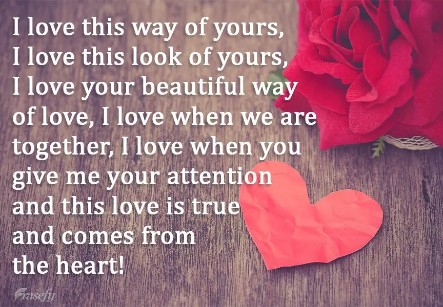 Amo esse seu jeito, amo esse seu olhar, amo essa sua linda forma de amar, amo quando estamos juntos, amo quando me dá atenção. Esse amor é verdadeiro...