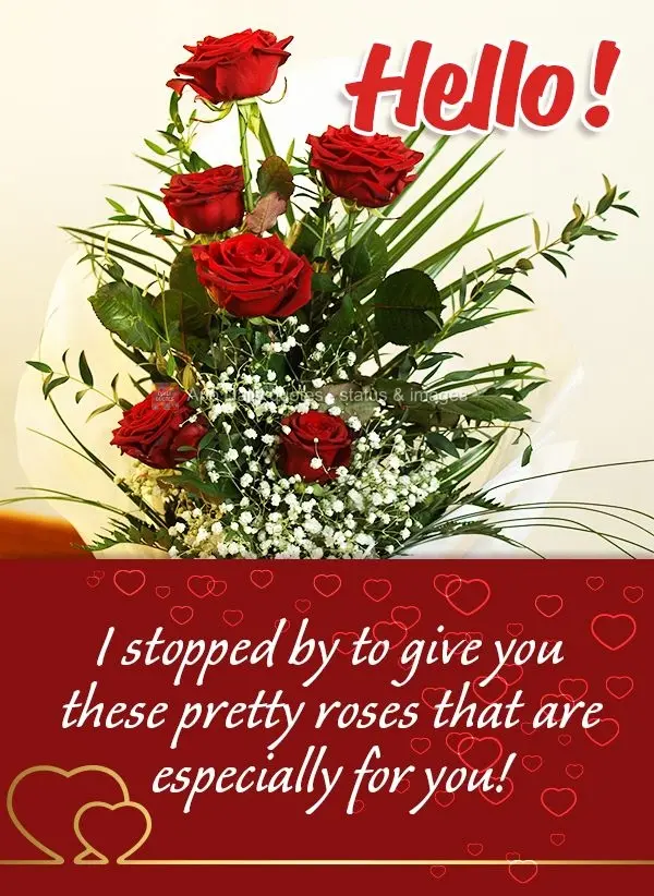 Hello! I stopped by to give you these pretty roses that are especially for you!