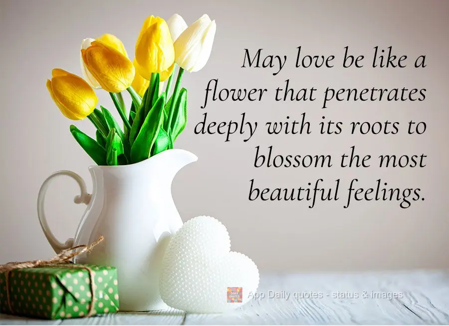 May love be like a flower that penetrates deeply with its roots to plant the most beautiful feelings.